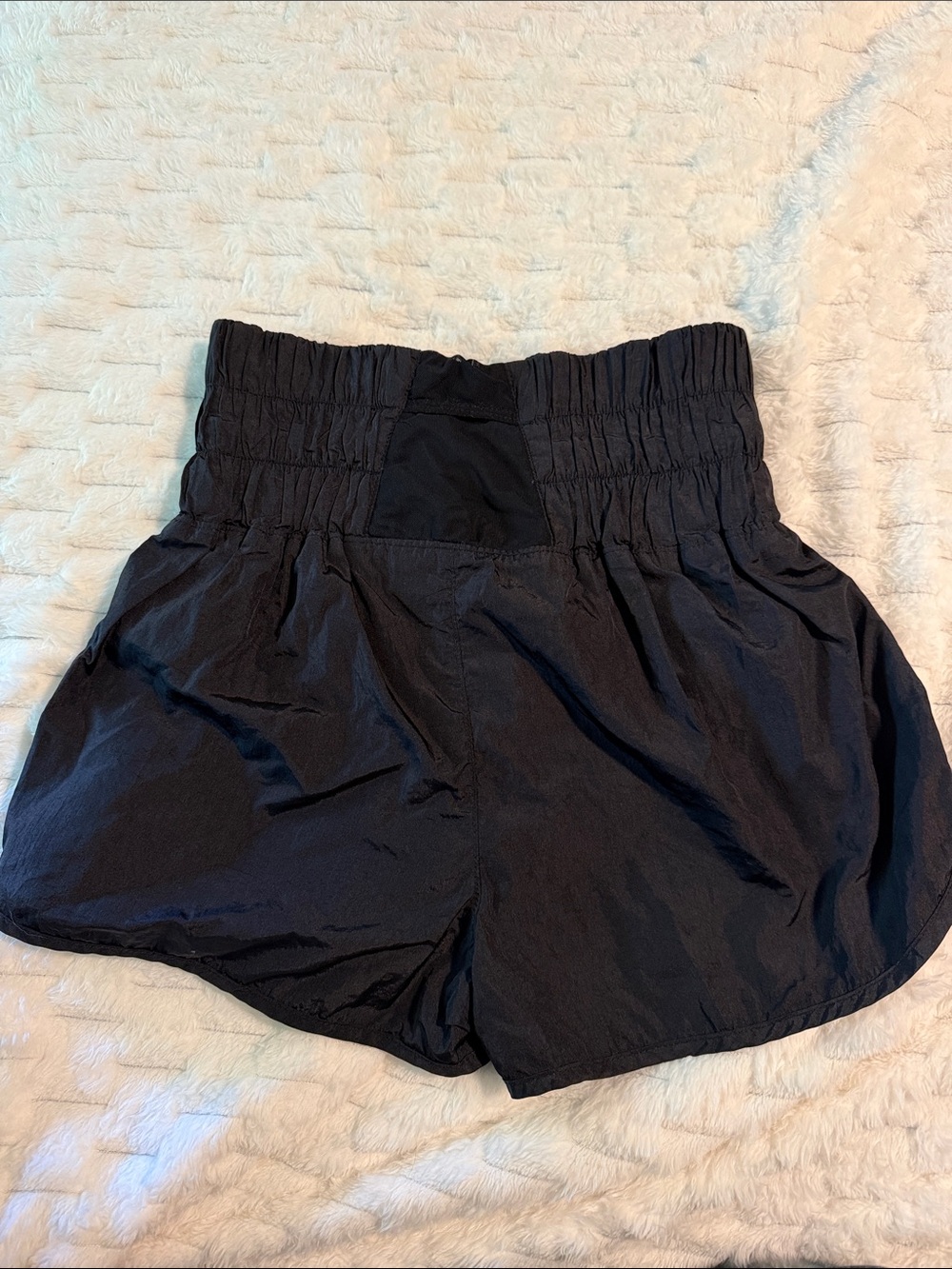 FP Movement Women’s Black High-Waist Smocked Shorts - Picture 2 of 4